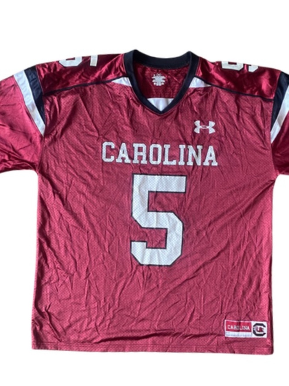 USC GAMECOCK Under Armour Garnet and White Football Men’s Jersey Size LG